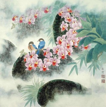 花の中の鳥 伝統的な中国 Oil Paintings